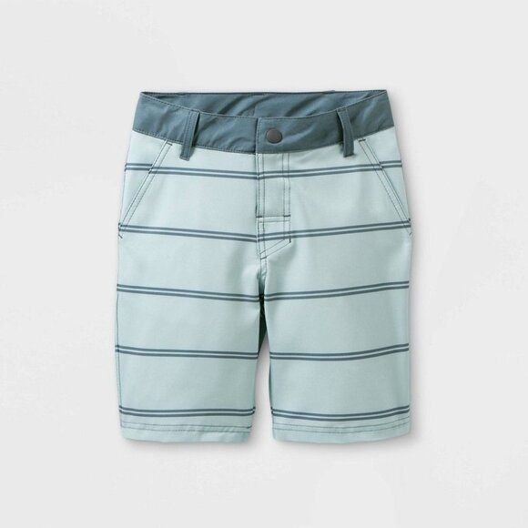Art Class Boys Striped Hybrid Swim Shorts Light Blue 12 Husky Size 12 - Picture 1 of 3
